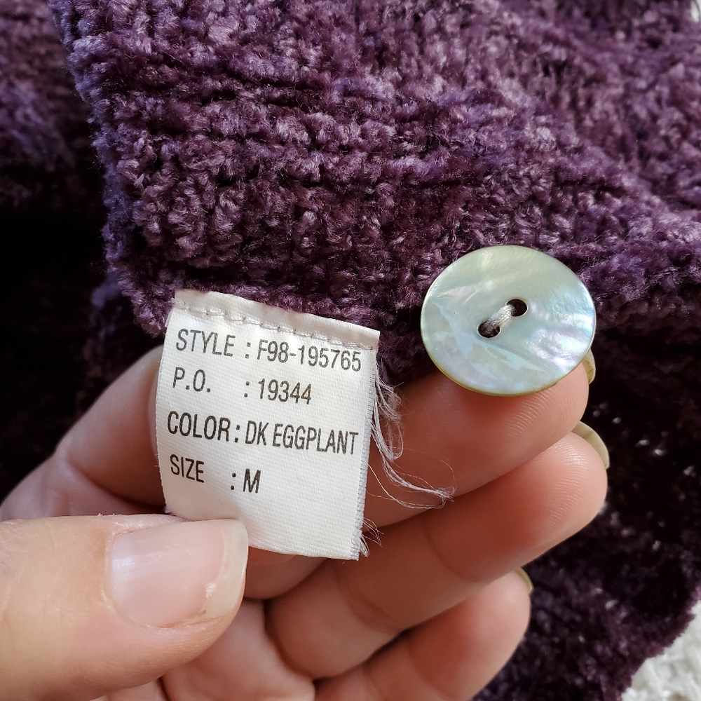 Northern Isles Chenille Sweater Women's Medium Button Down Cardigan Long Sleeve - Picture 5 of 8